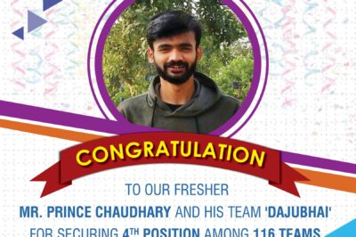 A huge congratulations to our student Mr Prince Chaudhary