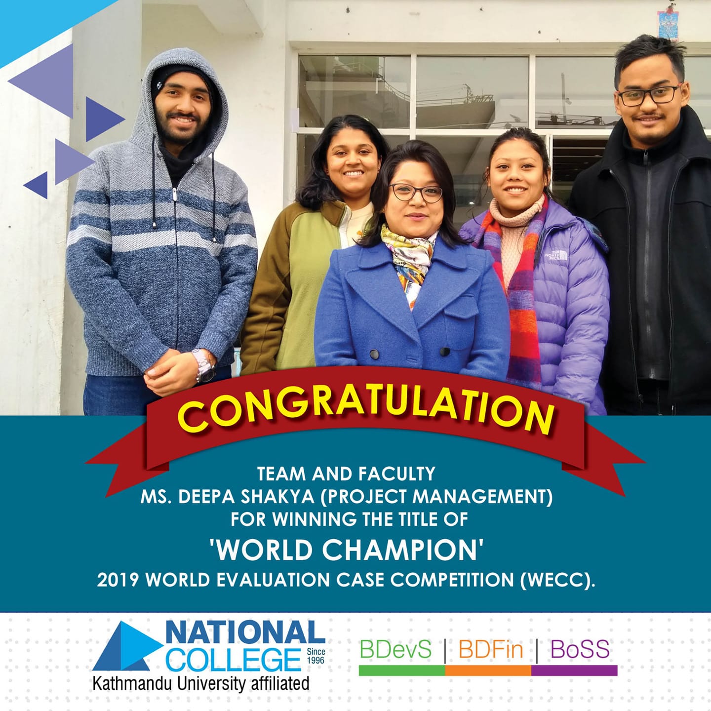 Congratulations to the team and Faculty Ms. Deepa Shakya